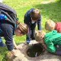 Everyone peers into a puddle of water, Camping With Sean, Ashburton, Devon - 8th August 2016