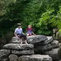 Rowan and Fred on the rocks, Badger's Holt and Bronze-Age Grimspound, Dartmoor, Devon - 10th August 2016