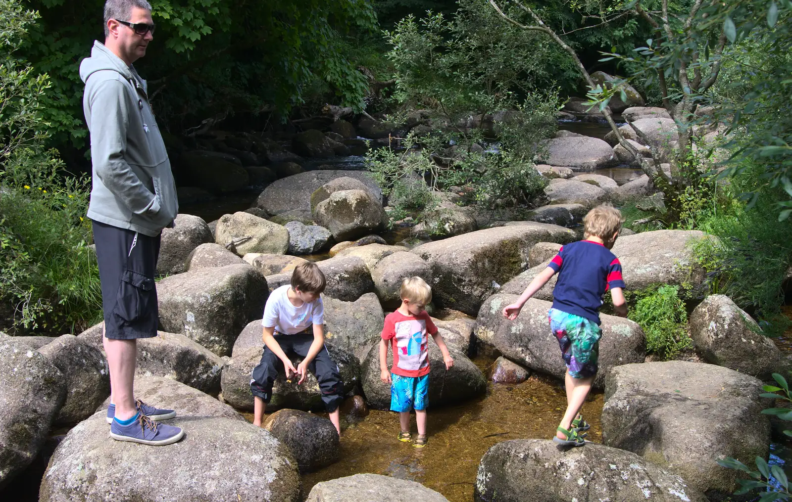 Sean comes over to see what's occuring, from Badger's Holt and Bronze-Age Grimspound, Dartmoor, Devon - 10th August 2016