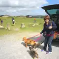 Michelle gets the dogs out, Badger's Holt and Bronze-Age Grimspound, Dartmoor, Devon - 10th August 2016