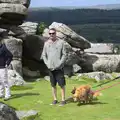 Isobel, Sean and Michelle on Combestone Tor, Badger's Holt and Bronze-Age Grimspound, Dartmoor, Devon - 10th August 2016