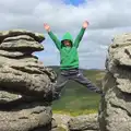 Fred does a great pose between the rocks, Badger's Holt and Bronze-Age Grimspound, Dartmoor, Devon - 10th August 2016