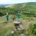 Fred stands on a small bridge, Badger's Holt and Bronze-Age Grimspound, Dartmoor, Devon - 10th August 2016