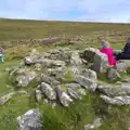 Someone gets spiritual in the stones, Badger's Holt and Bronze-Age Grimspound, Dartmoor, Devon - 10th August 2016