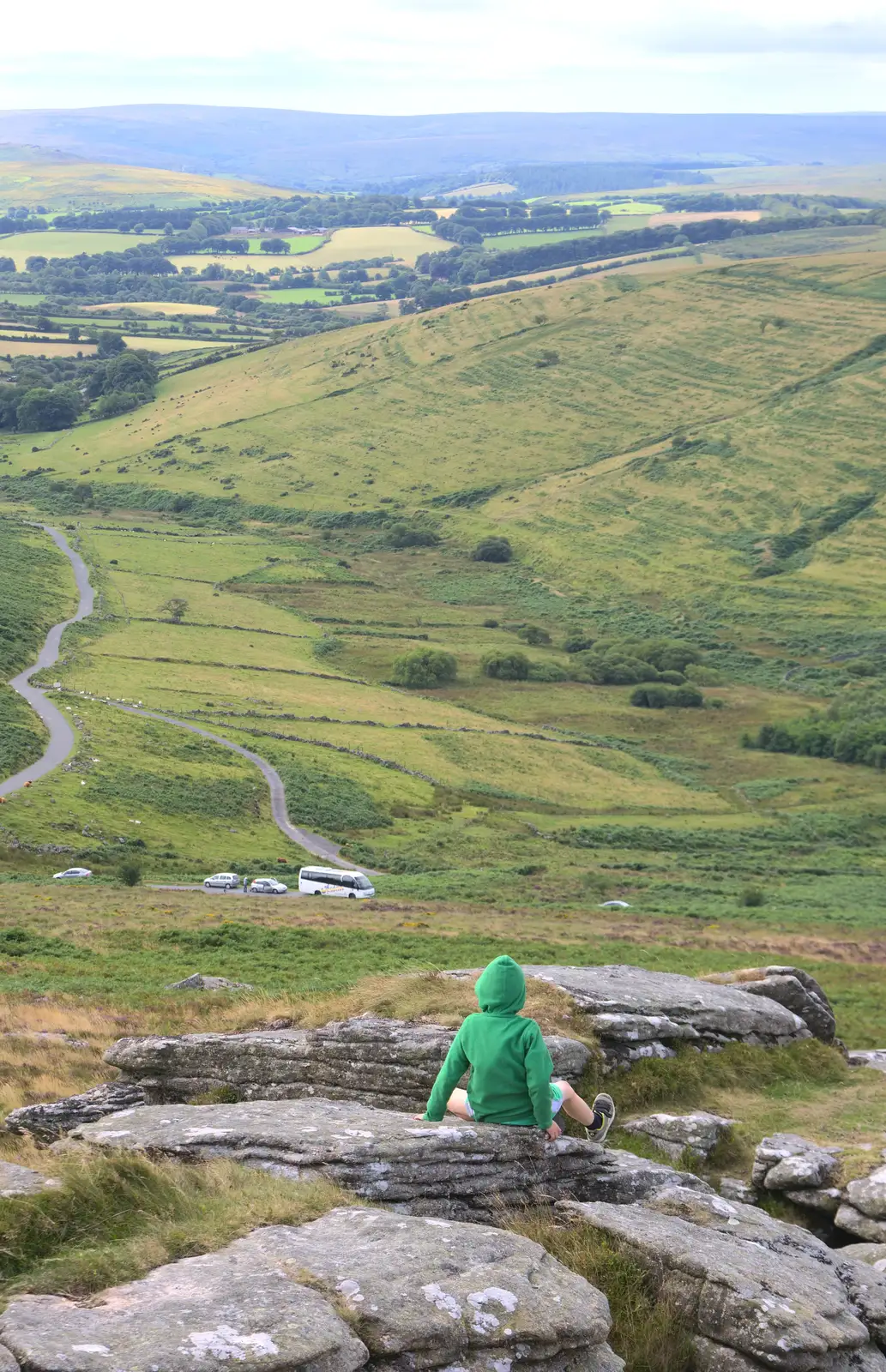 Fred looks out over the moor, from Badger's Holt and Bronze-Age Grimspound, Dartmoor, Devon - 10th August 2016