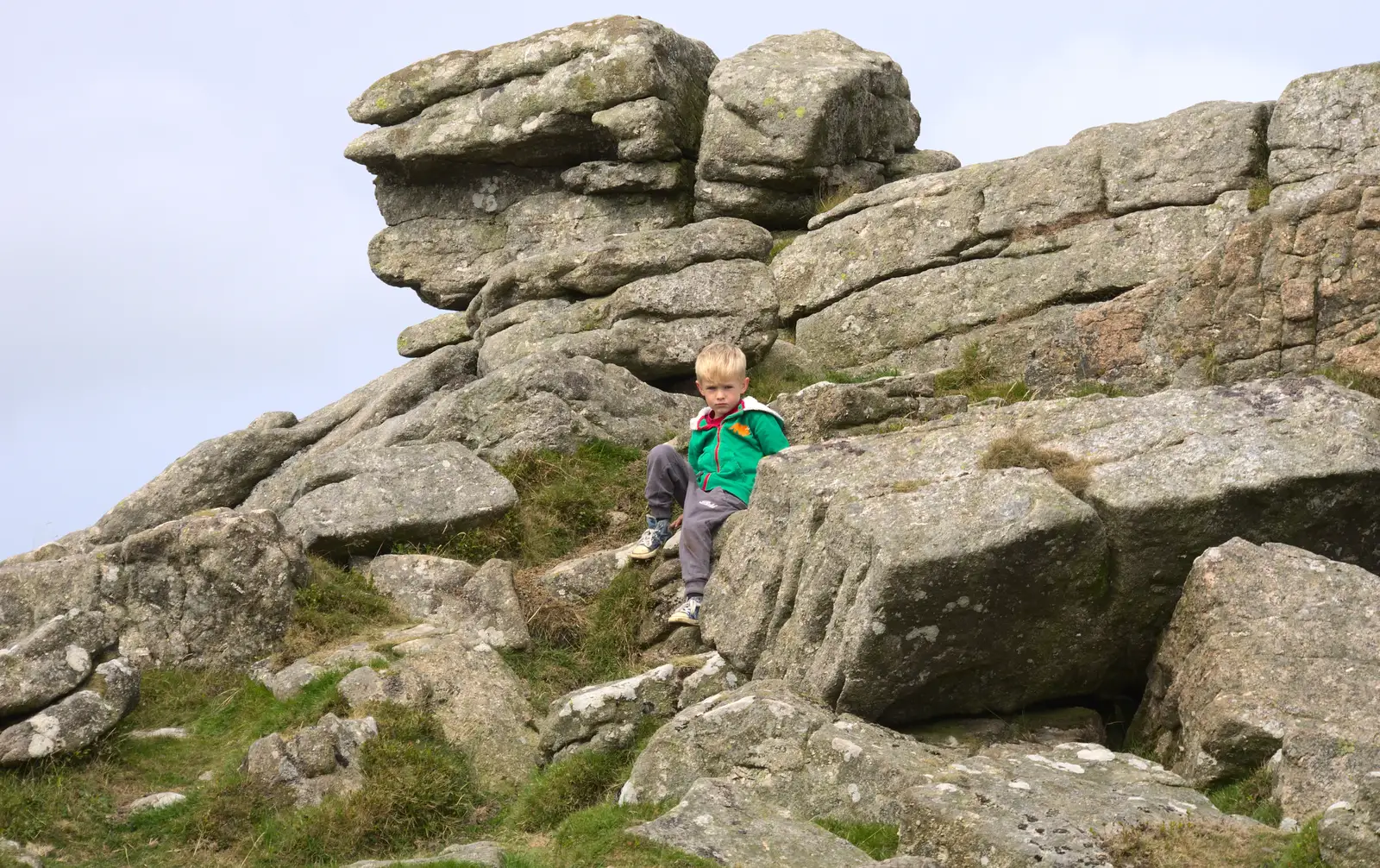 Harry looks stern, from Badger's Holt and Bronze-Age Grimspound, Dartmoor, Devon - 10th August 2016