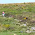 Isobel and Harry walk back down, Badger's Holt and Bronze-Age Grimspound, Dartmoor, Devon - 10th August 2016