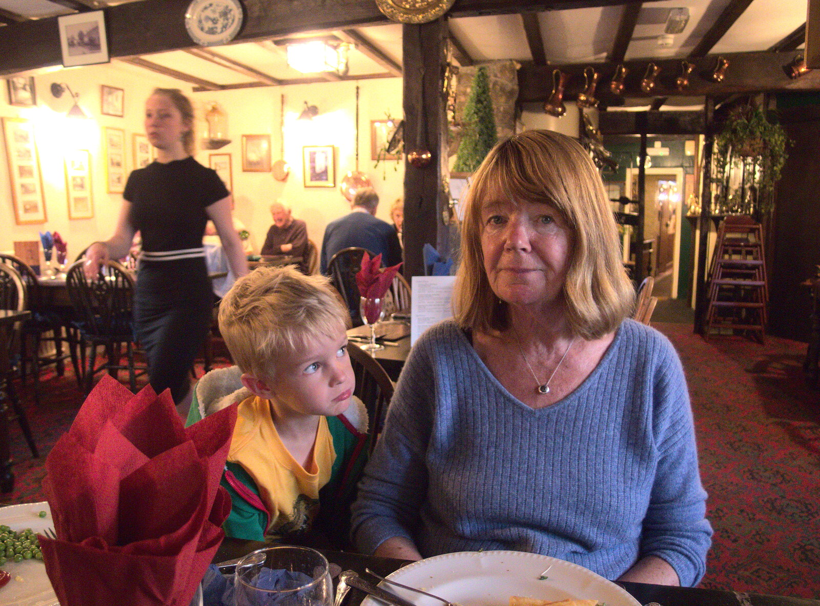 Harry and Grandma J from The Tom Cobley and Castle Drogo, Spreyton and Drewsteignton, Devon - 11th August 2016