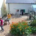 The boys mess around in the garden, The Tom Cobley and Castle Drogo, Spreyton and Drewsteignton, Devon - 11th August 2016