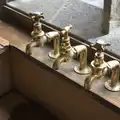 Three brass taps in a row, The Tom Cobley and Castle Drogo, Spreyton and Drewsteignton, Devon - 11th August 2016