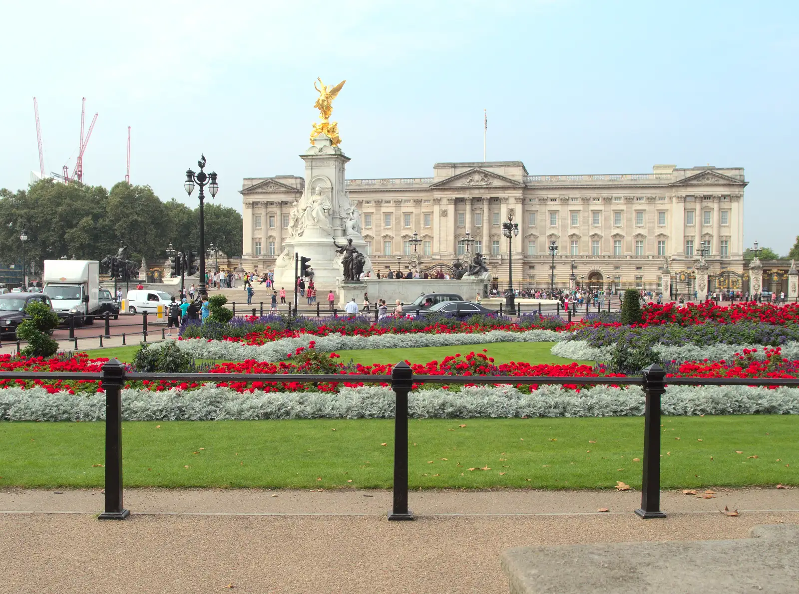 Waving to the Queen at Buckingham Palace, from A Trip to the New Office, Paddington, London - 18th August 2016