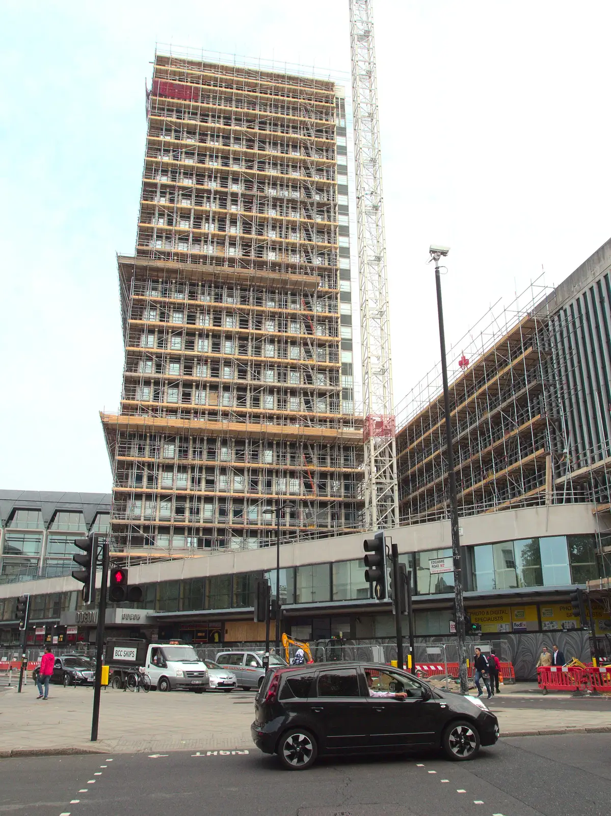 Building works up by Marble Arch, from A Trip to the New Office, Paddington, London - 18th August 2016