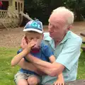 Grandad and Harry, who's got purple squash, A Trip to the New Office, Paddington, London - 18th August 2016