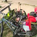 Fred swings around near the bikes, A Trip to Waxham Sands,  Horsey, Norfolk - 27th August 2016