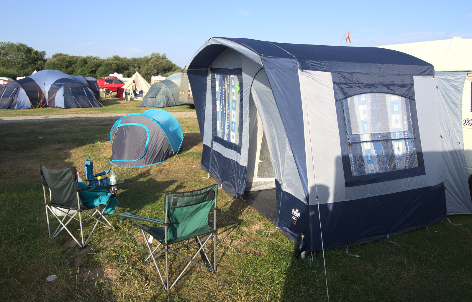 The awning is set up from A Trip to Waxham Sands,  Horsey, Norfolk - 27th August 2016
