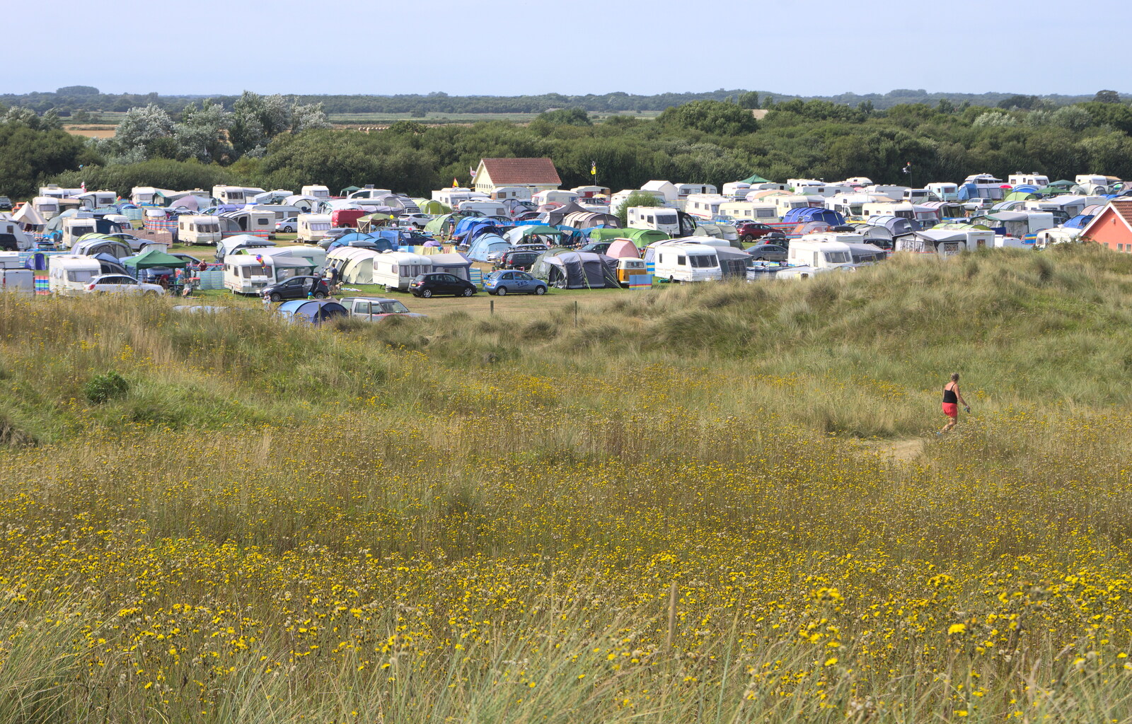Waxham Sands campsite is absolutely heaving from A Trip to Waxham Sands,  Horsey, Norfolk - 27th August 2016