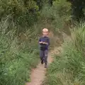 Harry walks down a path, A Trip to Waxham Sands,  Horsey, Norfolk - 27th August 2016