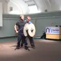 The guys demonstrate shield techniques, Swordfights at Norwich Castle, Norwich, Norfolk - 31st August 2016