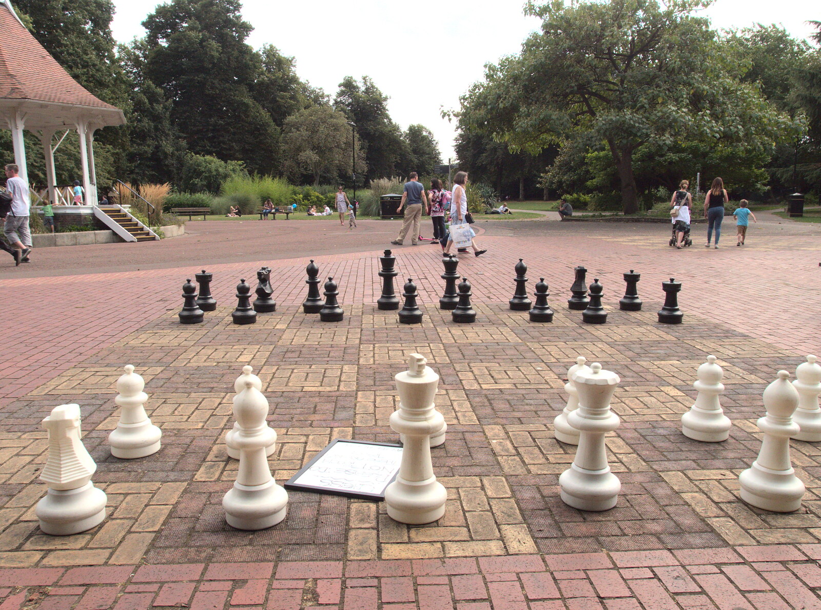 A giant chess set in Chapelfield Park from Swordfights at Norwich Castle, Norwich, Norfolk - 31st August 2016