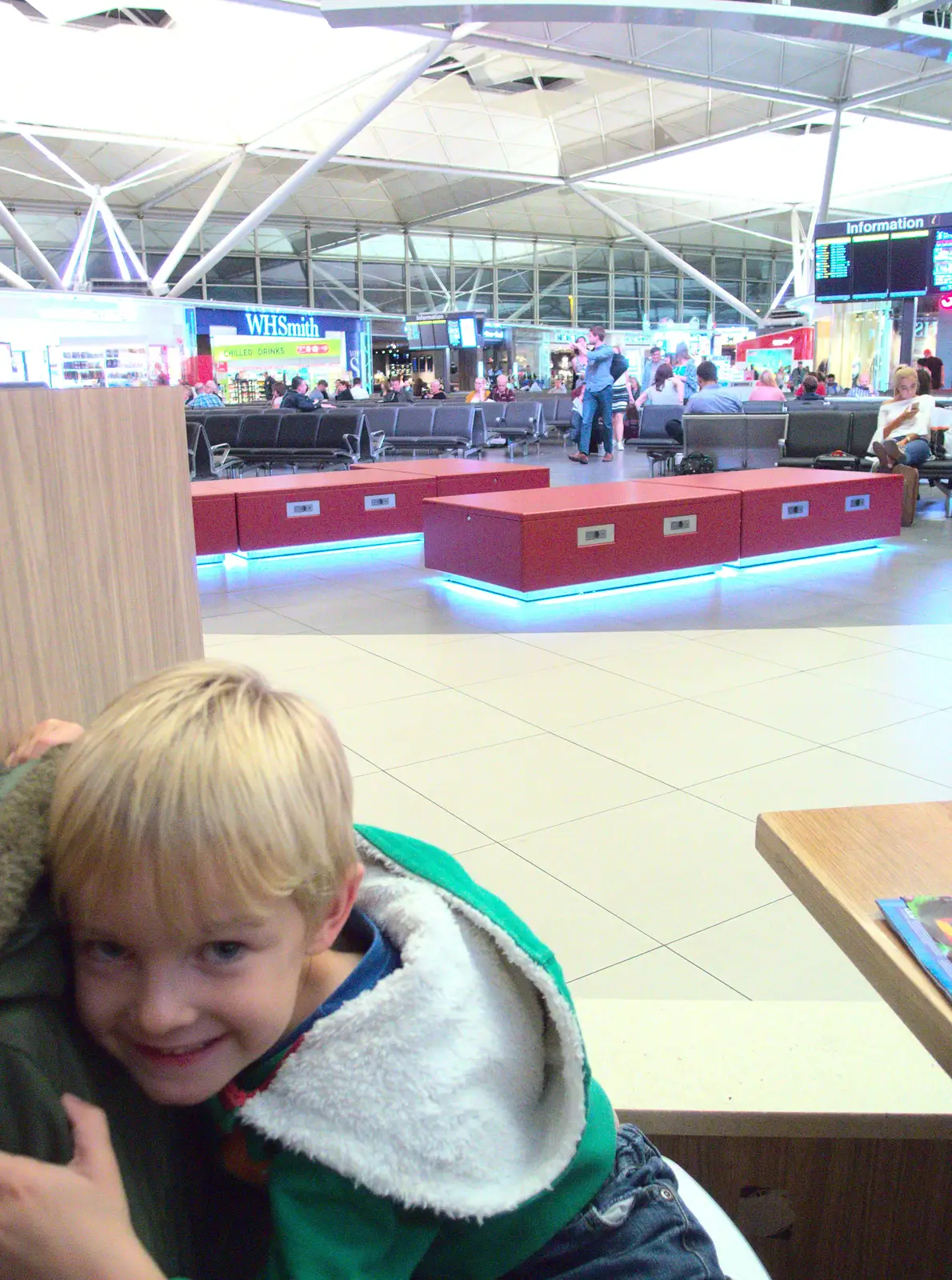 Harry messes around at Stansted Airport, from Sion Hill and Blackrock for the Day, Dublin, Ireland - 17th September 2016