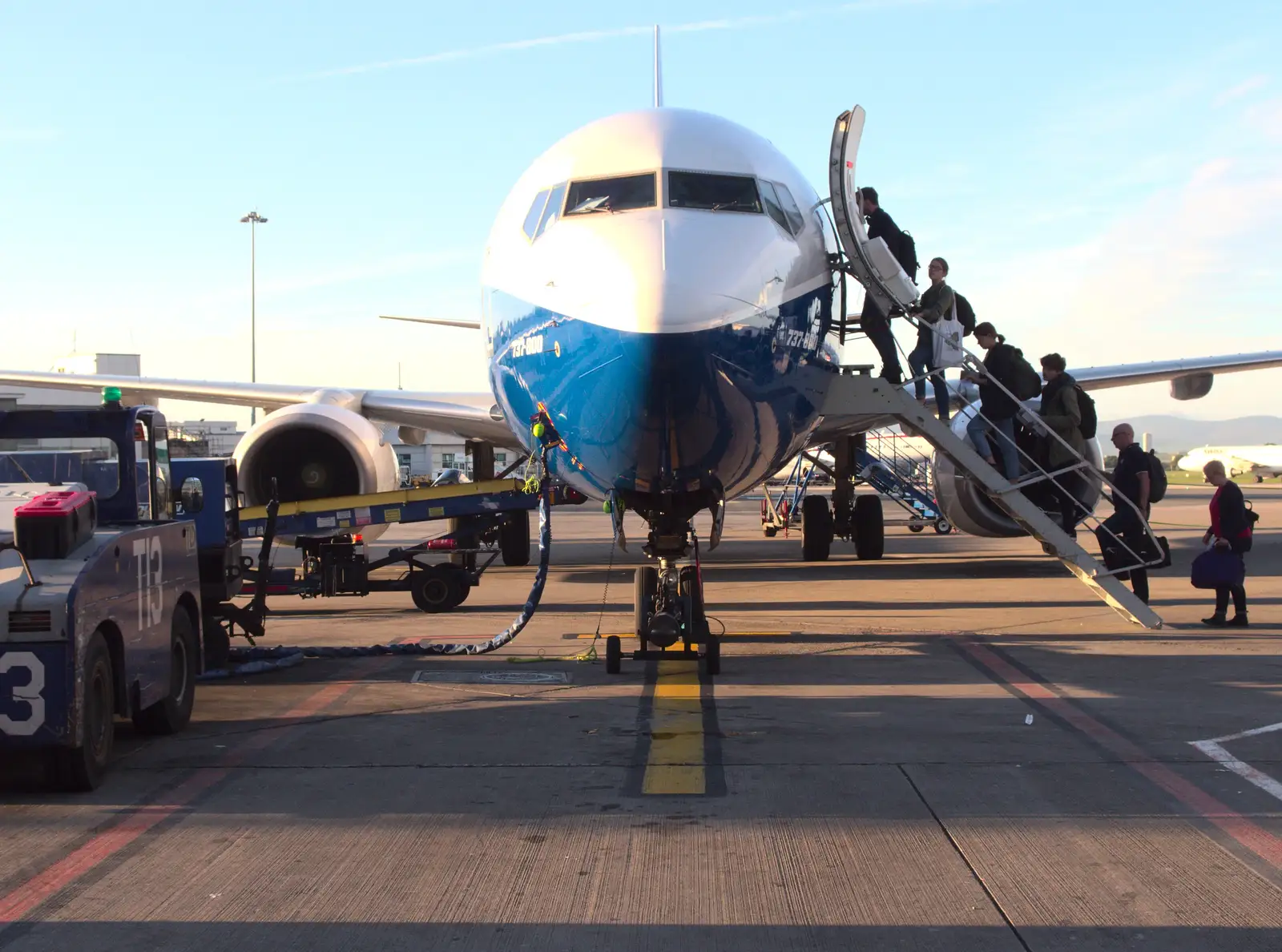 Down on the apron as the plane loads up, from Sion Hill and Blackrock for the Day, Dublin, Ireland - 17th September 2016