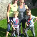 Isobel and Evelyn pose with Harry and Fred, Sion Hill and Blackrock for the Day, Dublin, Ireland - 17th September 2016