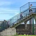 Fred and Evelyn on the bridge over the DART, Sion Hill and Blackrock for the Day, Dublin, Ireland - 17th September 2016