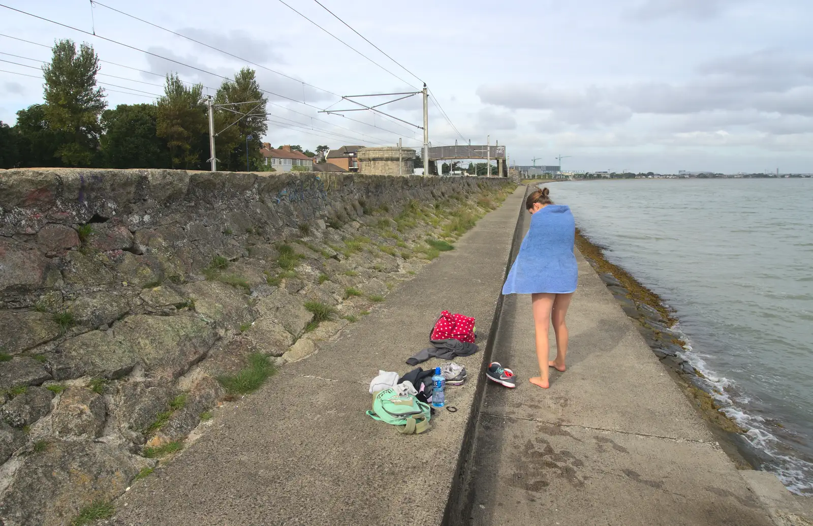 Isobel towels off, from Sion Hill and Blackrock for the Day, Dublin, Ireland - 17th September 2016