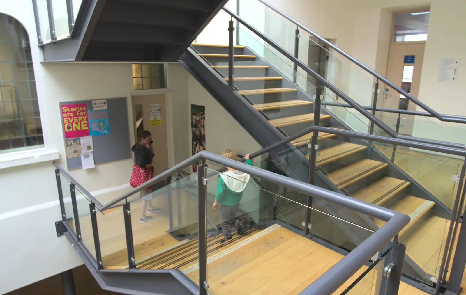 Harry on a staircase, from Sion Hill and Blackrock for the Day, Dublin, Ireland - 17th September 2016