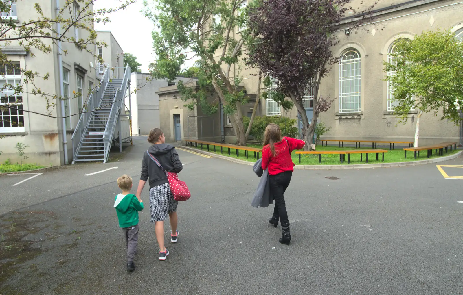 Harry and Isobel stride around, from Sion Hill and Blackrock for the Day, Dublin, Ireland - 17th September 2016