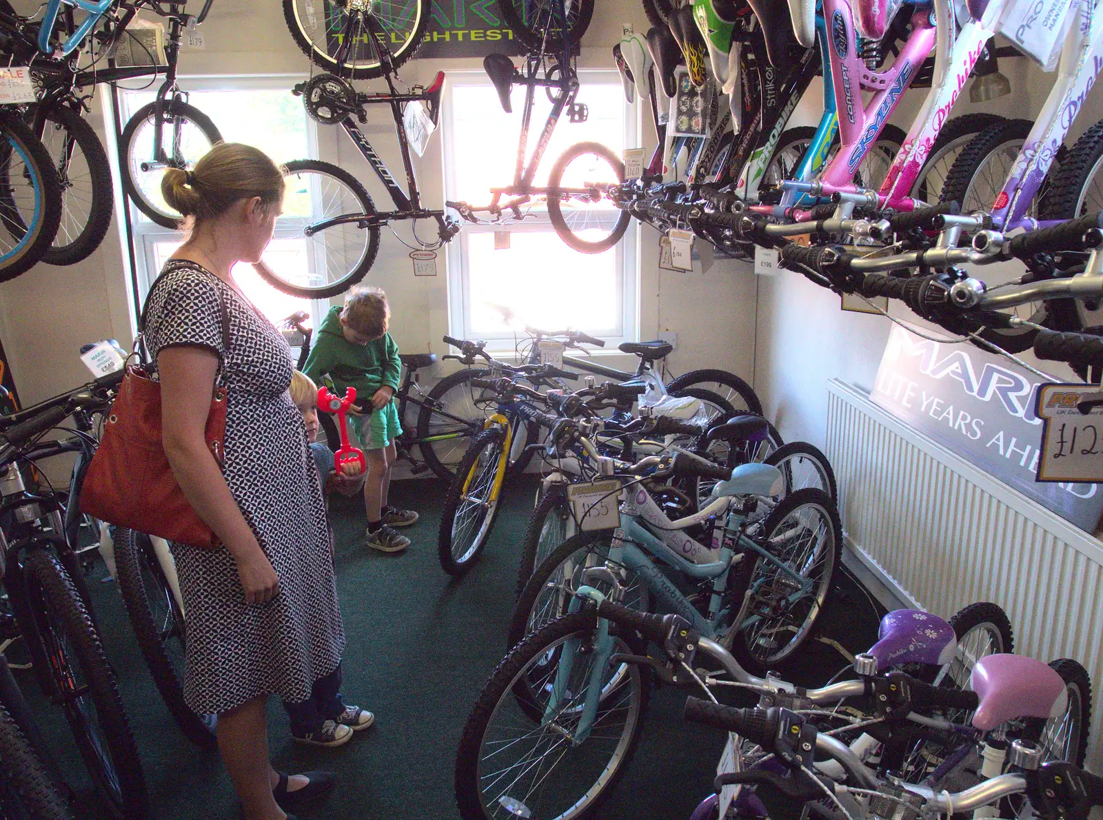 Fred checks out the bikes, from Fred's Birthday Bicycle at Madgett's, Diss, Norfolk - 23rd September 2016