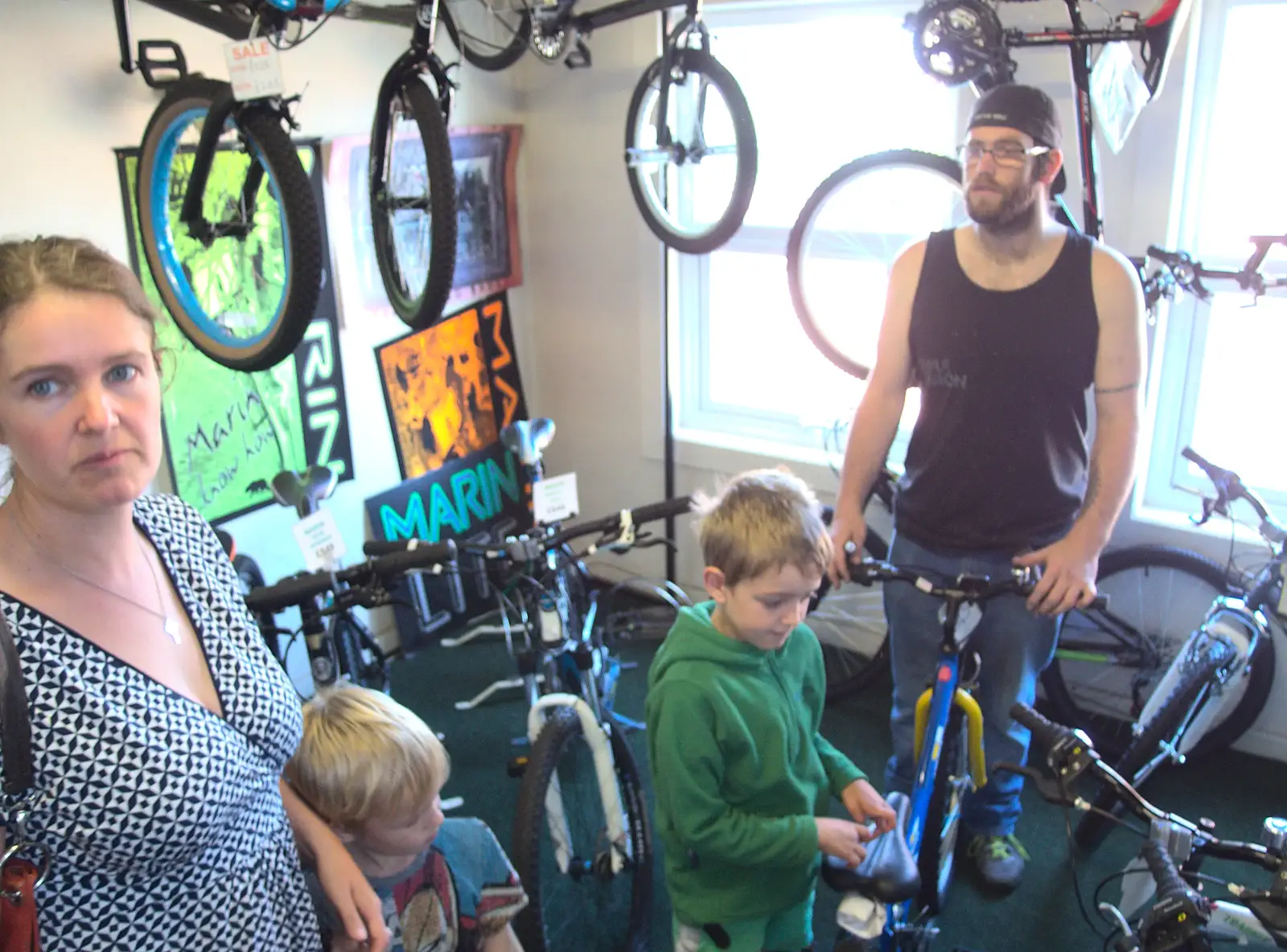 Sean from Madgett's helps measure up, from Fred's Birthday Bicycle at Madgett's, Diss, Norfolk - 23rd September 2016