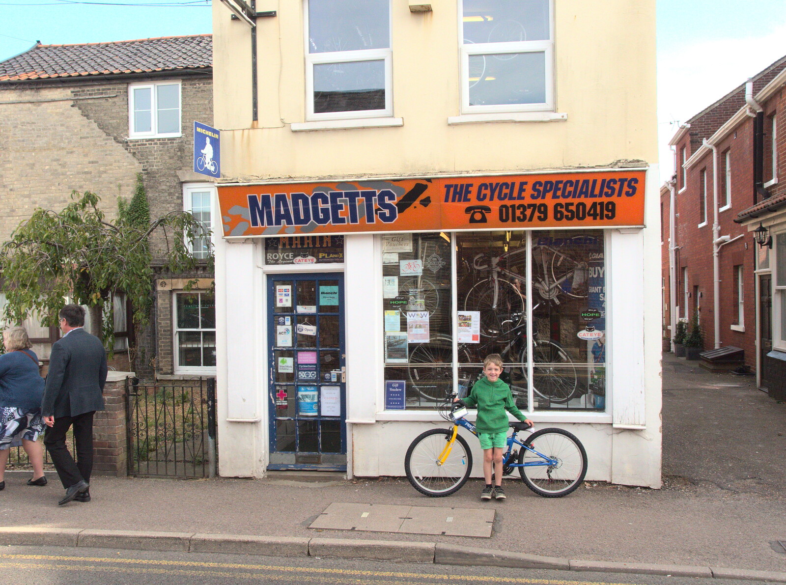 Fred's with his new bike outside Madgett's from Fred's Birthday Bicycle at Madgett's, Diss, Norfolk - 23rd September 2016