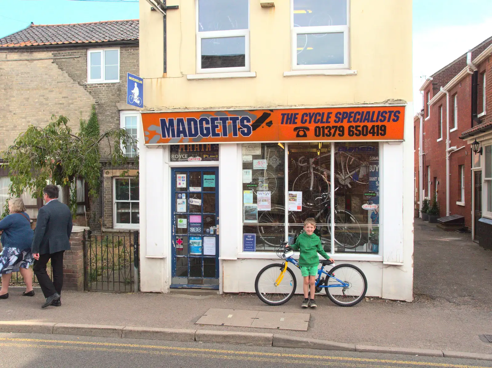 Fred's with his new bike outside Madgett's, from Fred's Birthday Bicycle at Madgett's, Diss, Norfolk - 23rd September 2016