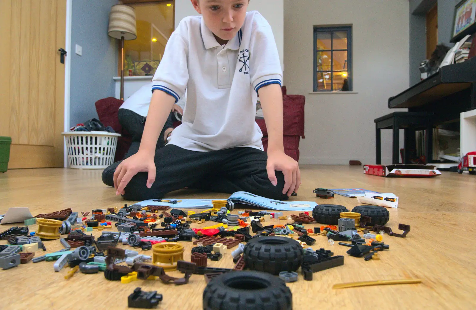 Fred's got some birthday Lego, from Fred's Birthday Bicycle at Madgett's, Diss, Norfolk - 23rd September 2016