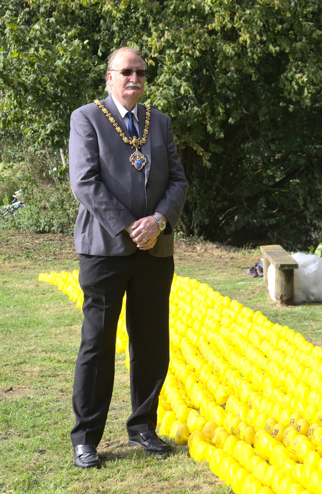 The Mayor of Eye poses for a photo from The Eye Scouts Duck Race, The Pennings, Eye, Suffolk - 24th September 2016
