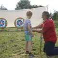 Fred does some archery, The Eye Scouts Duck Race, The Pennings, Eye, Suffolk - 24th September 2016