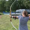 Isobel lets another arrow loose, The Eye Scouts Duck Race, The Pennings, Eye, Suffolk - 24th September 2016