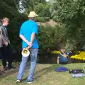 Merlin lurks with a megaphone, The Eye Scouts Duck Race, The Pennings, Eye, Suffolk - 24th September 2016