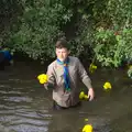 Stray ducks are picked up, The Eye Scouts Duck Race, The Pennings, Eye, Suffolk - 24th September 2016