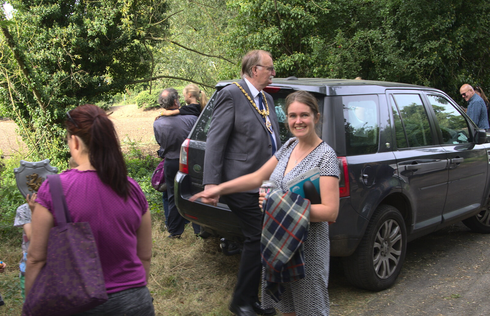 Isobel near the mayor from The Eye Scouts Duck Race, The Pennings, Eye, Suffolk - 24th September 2016