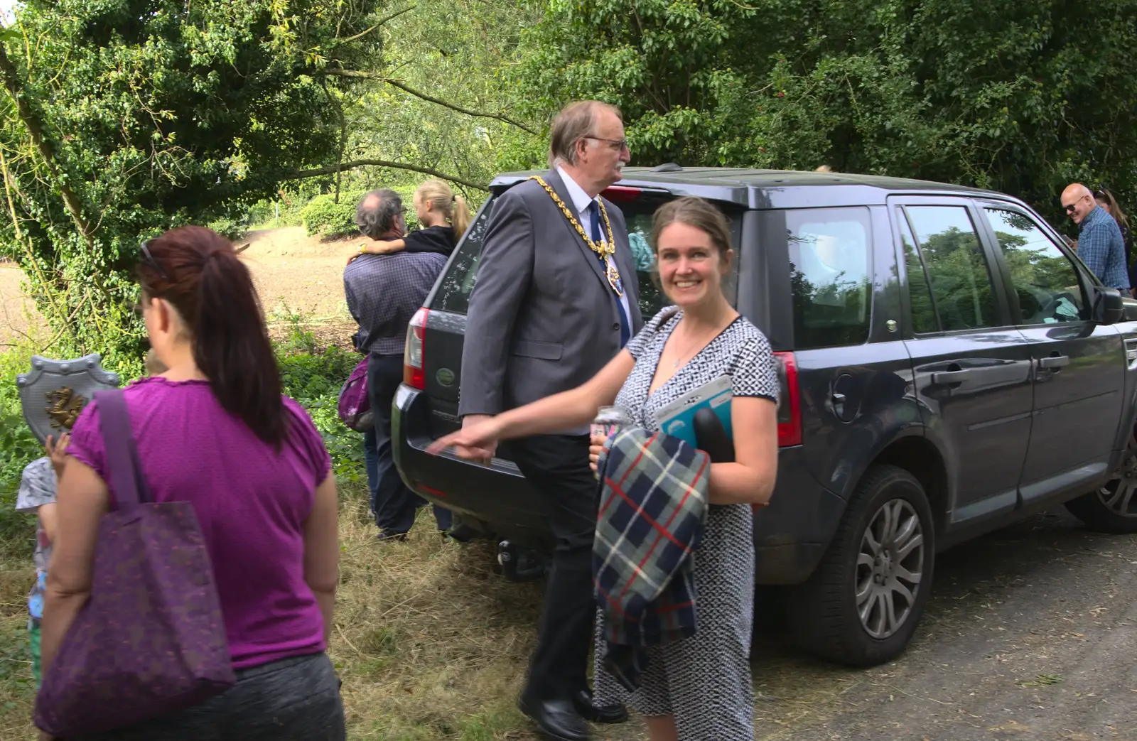 Isobel near the mayor, from The Eye Scouts Duck Race, The Pennings, Eye, Suffolk - 24th September 2016