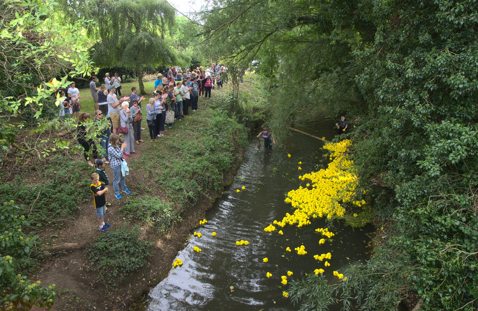 The crowds look on from The Eye Scouts Duck Race, The Pennings, Eye, Suffolk - 24th September 2016