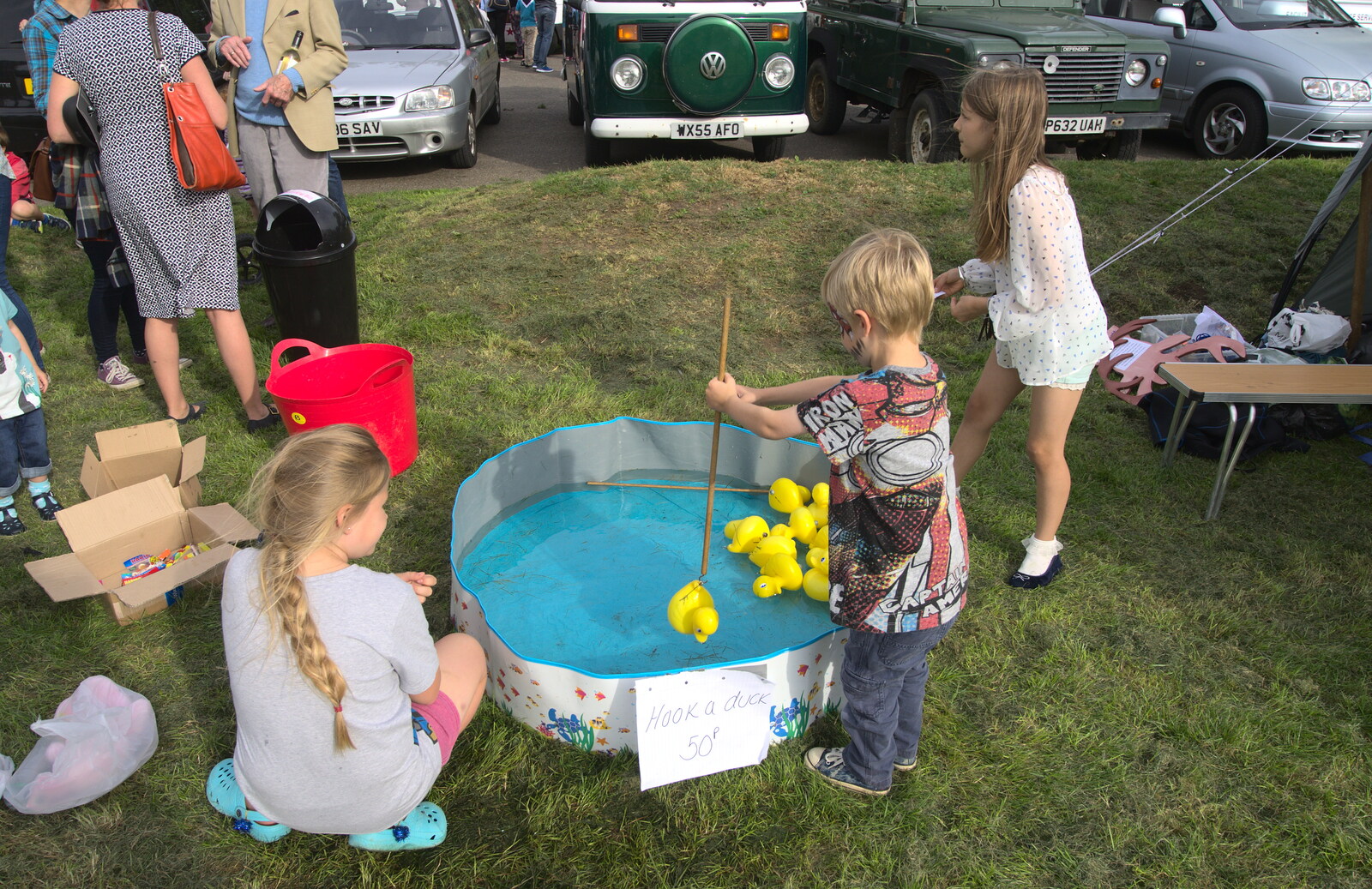 Harry fishes for yet more ducks from The Eye Scouts Duck Race, The Pennings, Eye, Suffolk - 24th September 2016