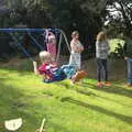 Harry on the swings, A Visit from the Swiss Cambridge Massive, Suffolk - 25th September 2016