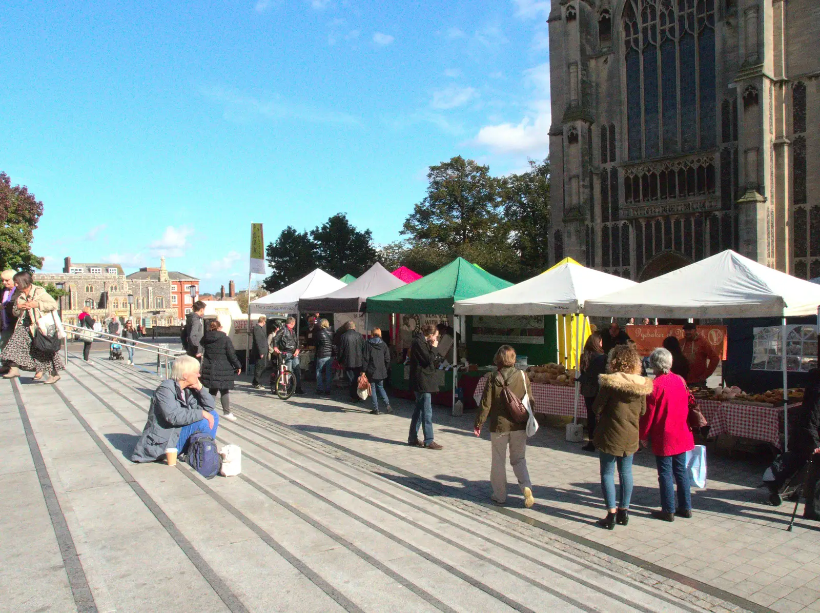 A market outside the Forum in Norwich, from An October Miscellany, Suffolk - 8th October 2016