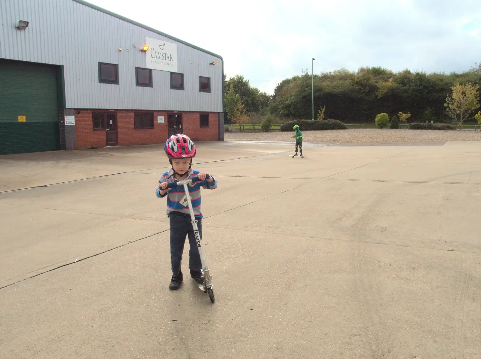 Harry on a scooter, from An October Miscellany, Suffolk - 8th October 2016