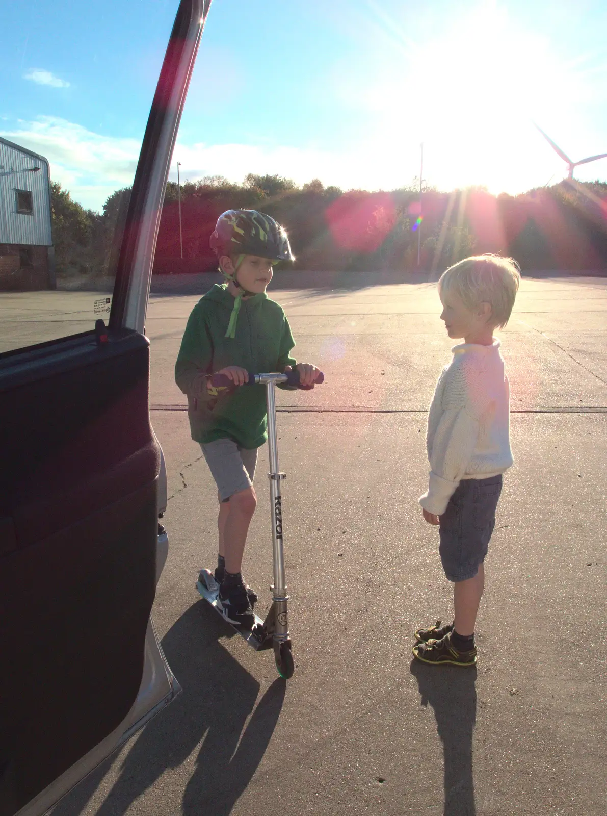 Fred and Harry in the sun, from An October Miscellany, Suffolk - 8th October 2016