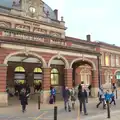 Phil, Suey and Paul outside Norwich Station, The Norwich Beer Festival, St. Andrew's Hall, Norwich, Norfolk - 26th October 2016