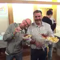 John Willy and Neil get a snack in, The Norwich Beer Festival, St. Andrew's Hall, Norwich, Norfolk - 26th October 2016